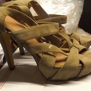 1" PLATFORM FRANCO FORTINI, TAN LEATHER 4.75" HEELS